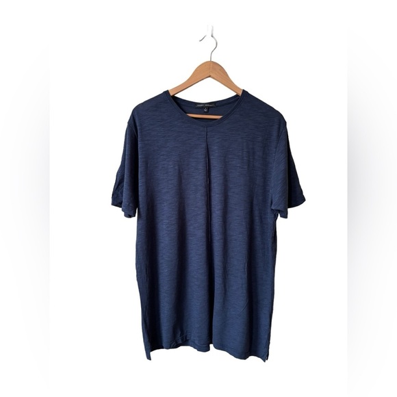 Robert Barakett Copperfield Short Sleeve Pin Tuck Crew Neck T Shirt Navy Size L - Picture 5 of 10